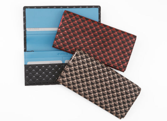 印傳屋 No.2808 束入M ［たかね］ 9.2×19cm 長財布 カード入れ 赤 白 黒